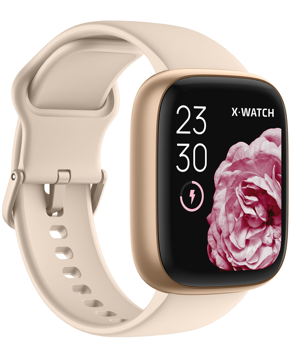 kit relógio unissex smartwatch xswuqpi011a pxrx bege