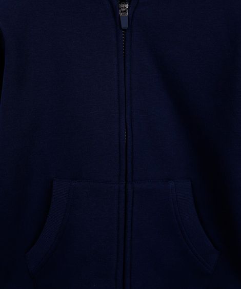 blusa infantil de moletom felpado com capuz azul