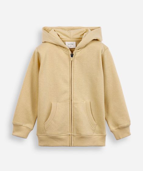 blusa infantil de moletom felpado com capuz amarelo