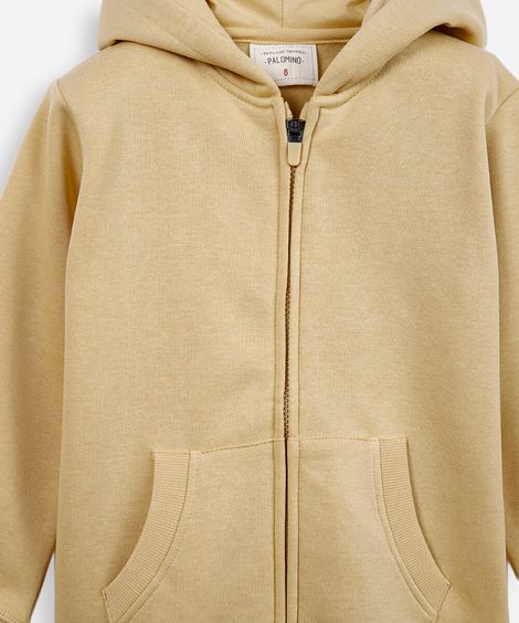blusa infantil de moletom felpado com capuz amarelo