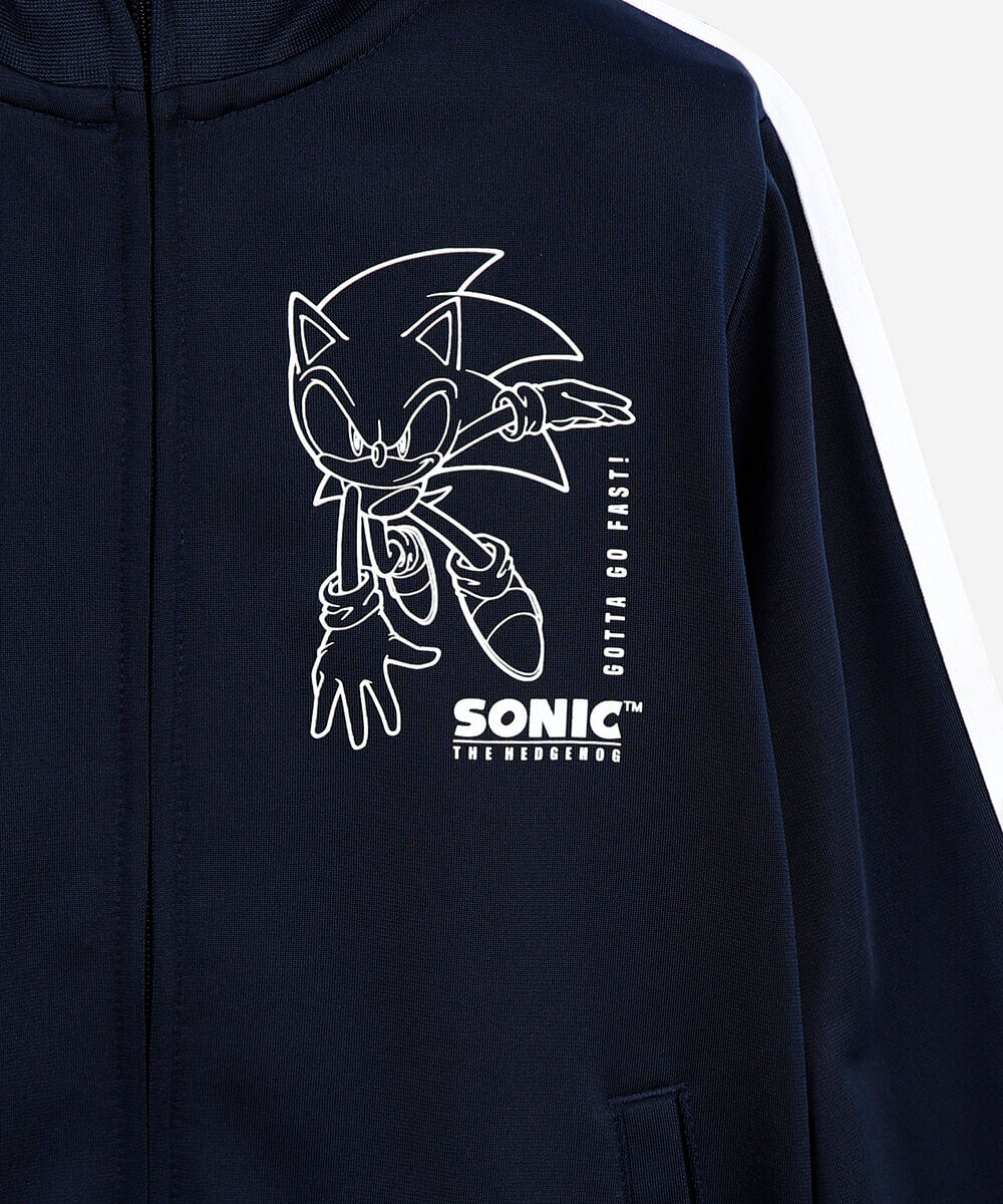 jaqueta infantil com listra sonic azul