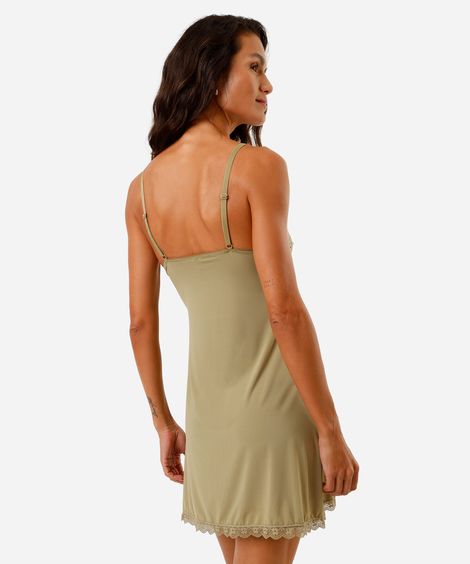 camisola feminina alça fina com renda verde