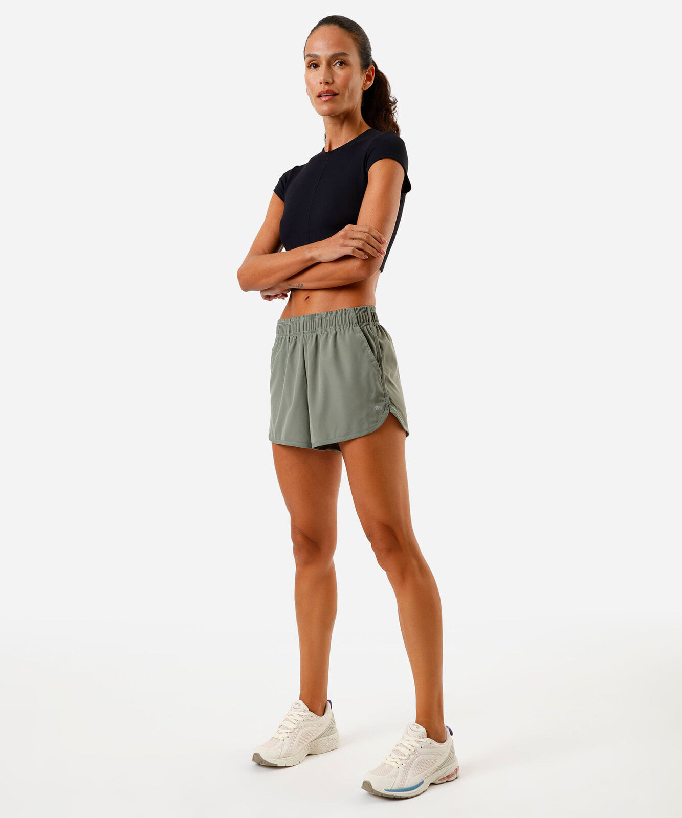 short running feminino esportivo verde