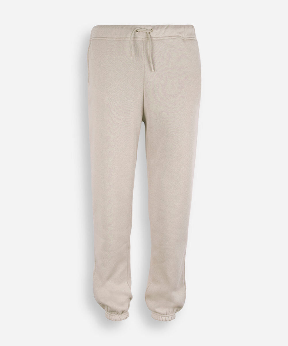 calça jogger juvenil de moletom básica bege