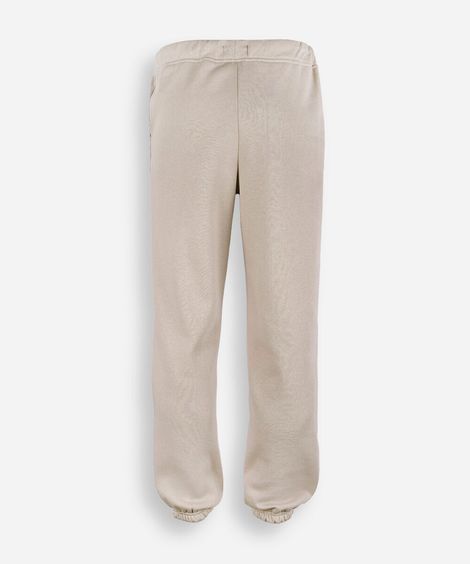 calça jogger juvenil de moletom básica bege