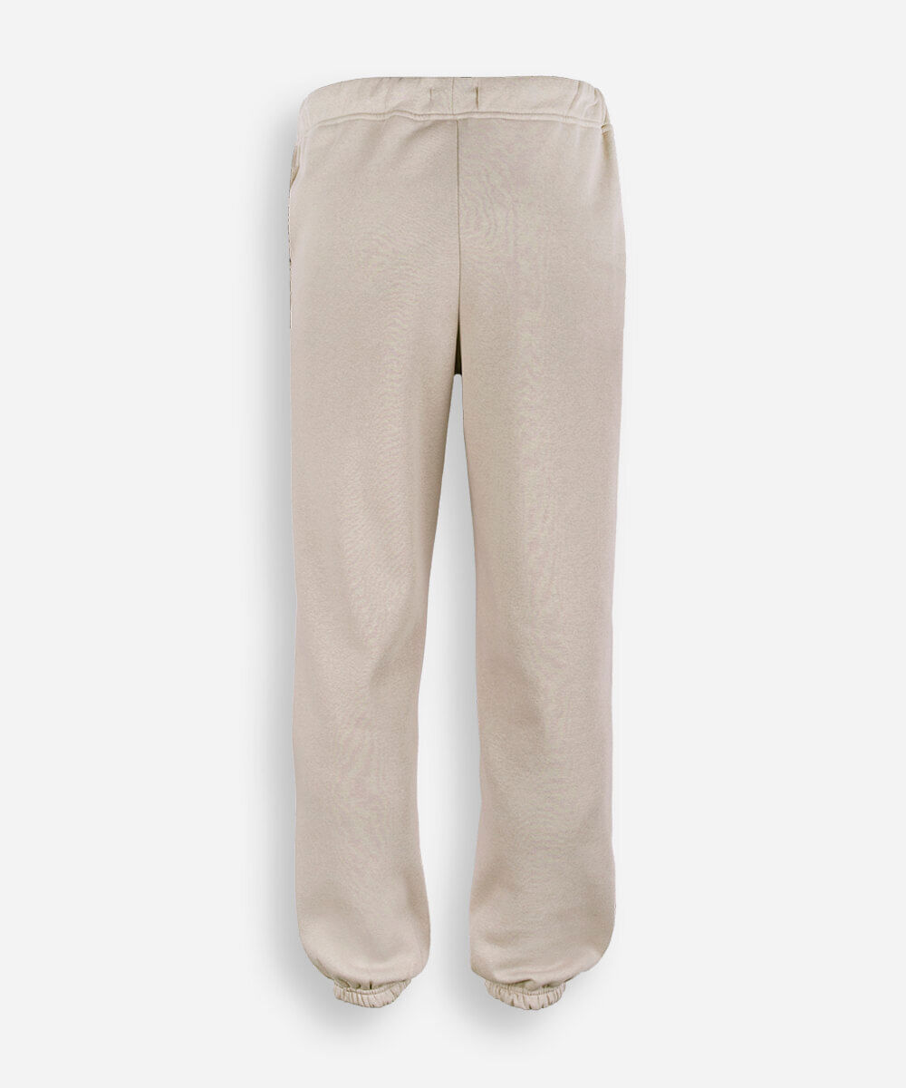 calça jogger juvenil de moletom básica bege