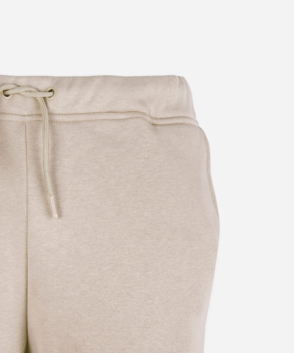 calça jogger juvenil de moletom básica bege