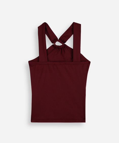 blusa juvenil de poliamida franzida vinho