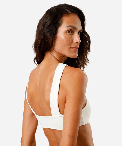 top de biquíni halterneck off white