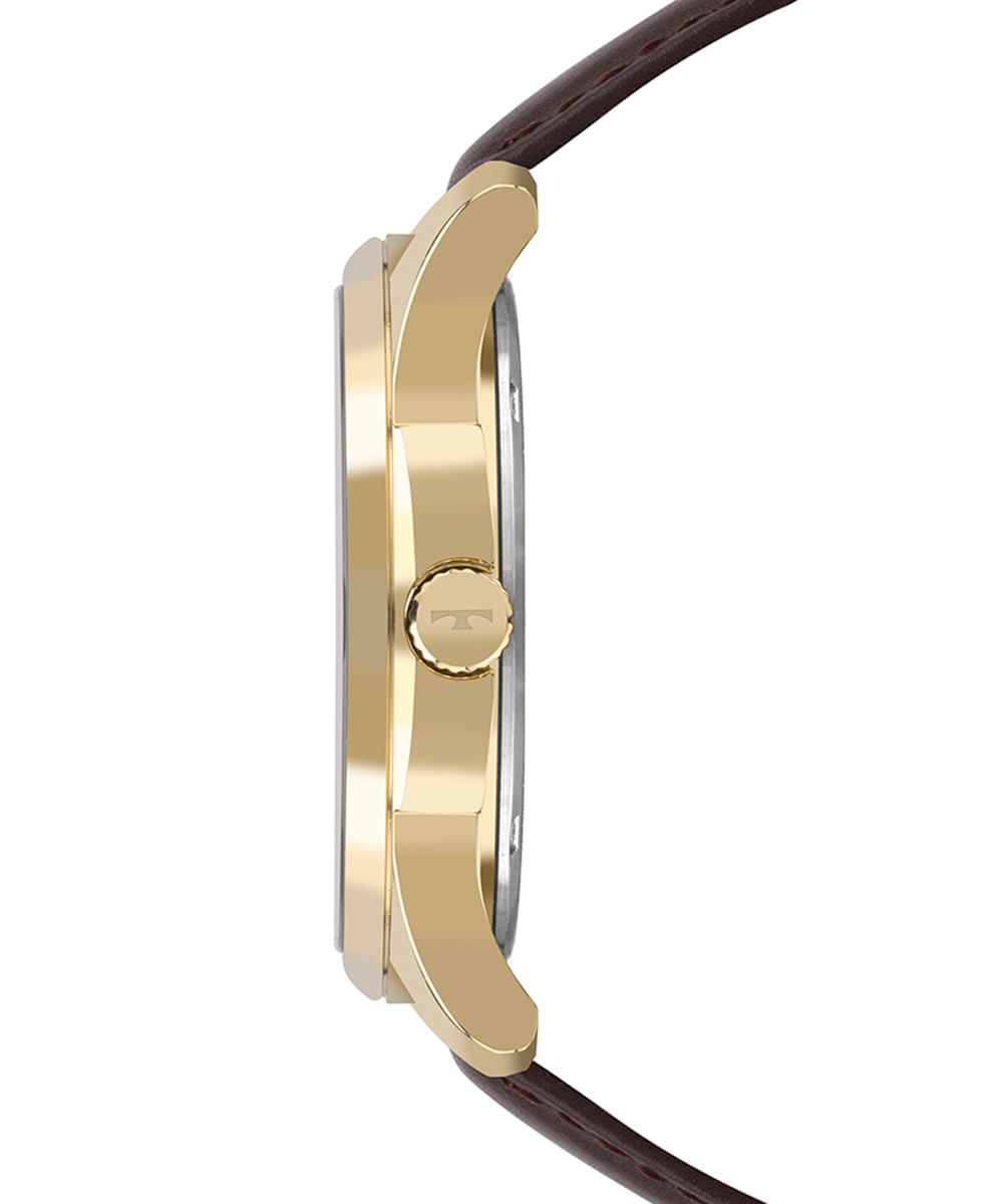 relógio masculino technos analógico calendário 2115tyh 0m dourado