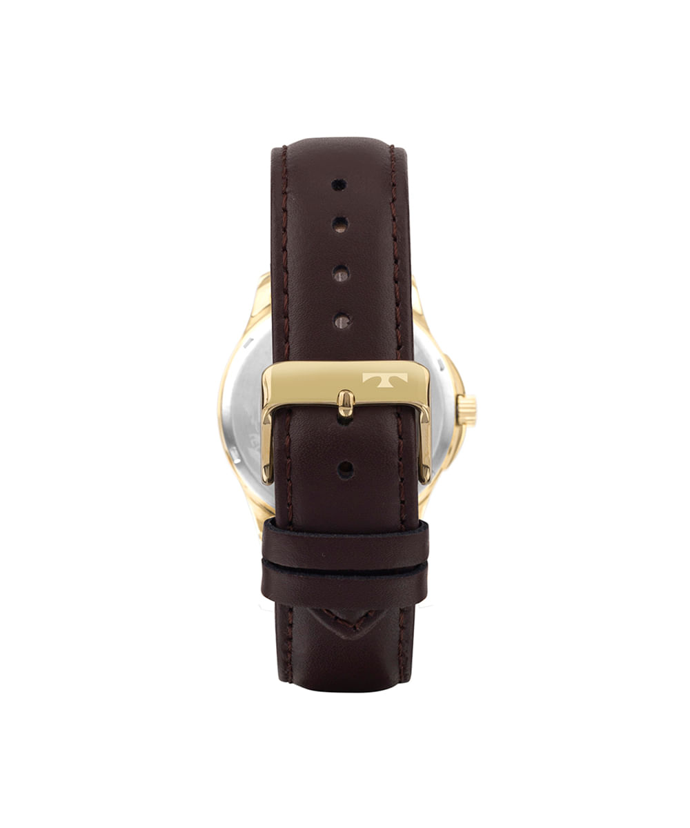 relógio masculino technos analógico calendário 2115tyh 0m dourado