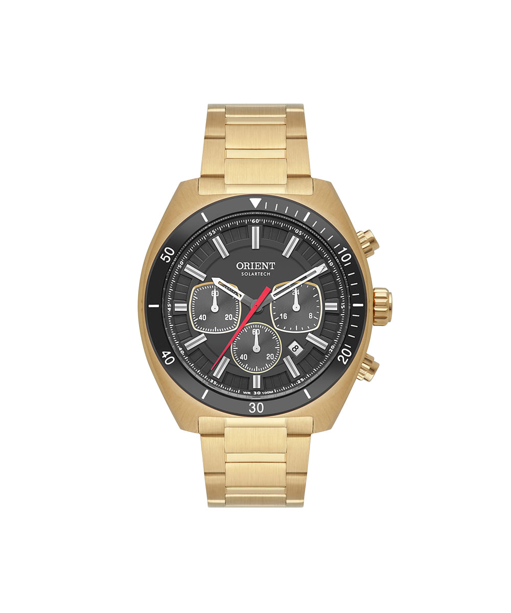 relógio masculino orient cronógrafo mgssc070 g1kx dourado