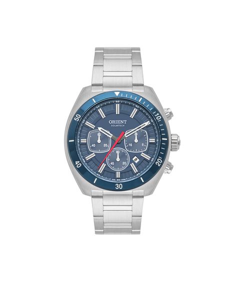 relógio masculino orient cronógrafo mbssc285 d1sx prateado