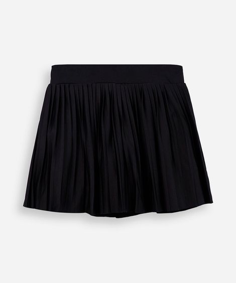 minissaia esportiva infantil plissada preta