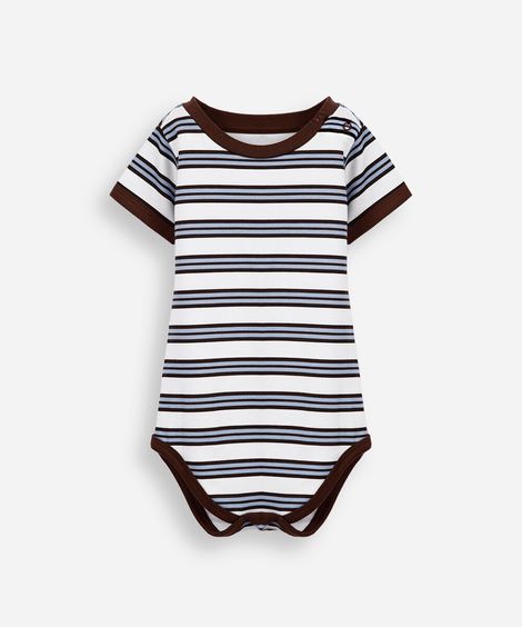 body infantil de algodão listrado colorido