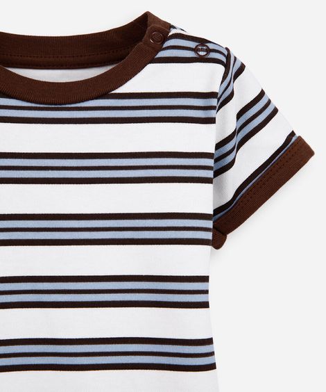 body infantil de algodão listrado colorido