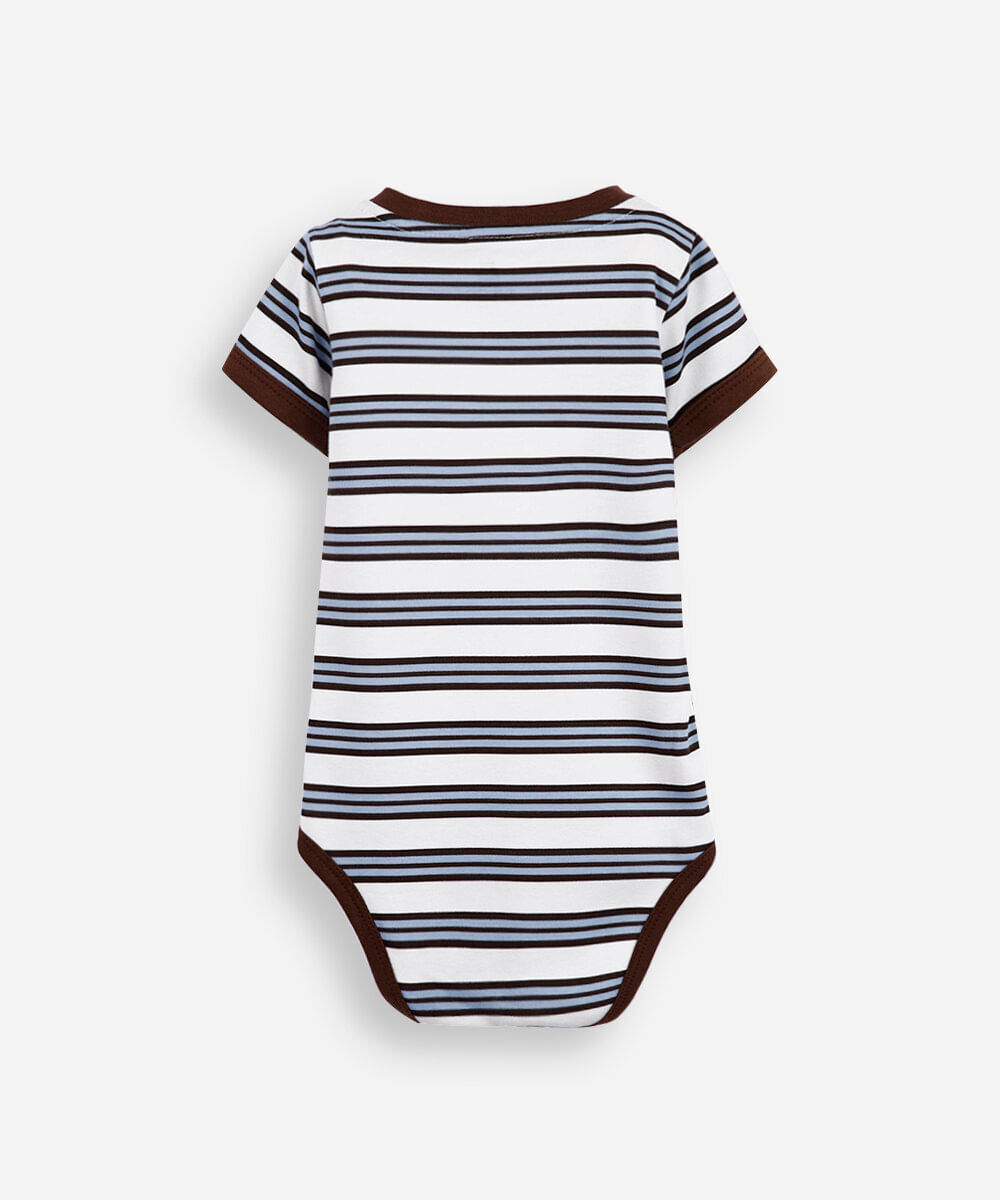 body infantil de algodão listrado colorido