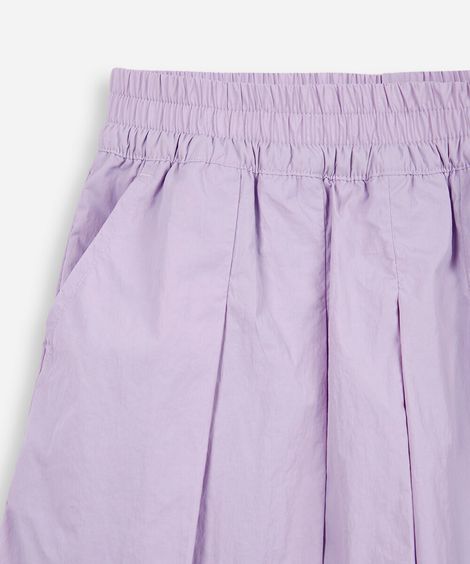 short saia infantil de poliamida com pregas lilás