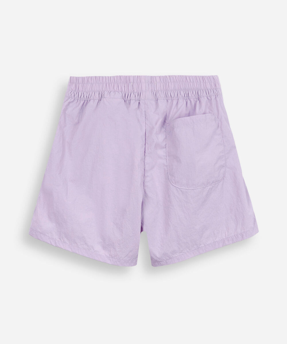 short saia infantil de poliamida com pregas lilás