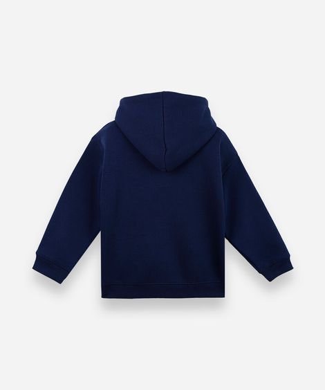 blusão de moletom infantil com capuz azul