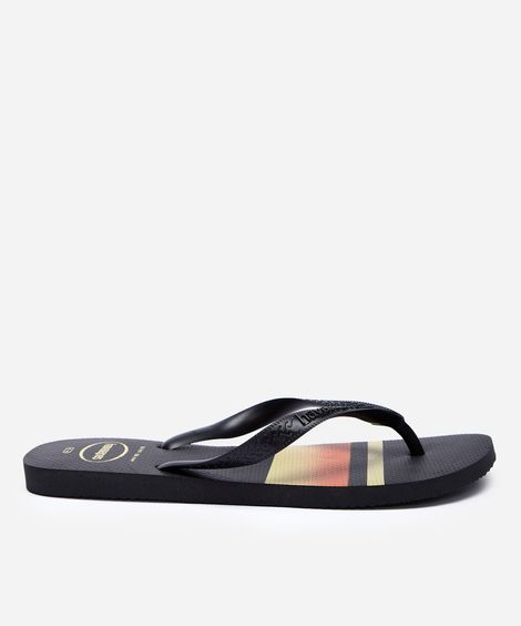 chinelo havaianas com listras preto