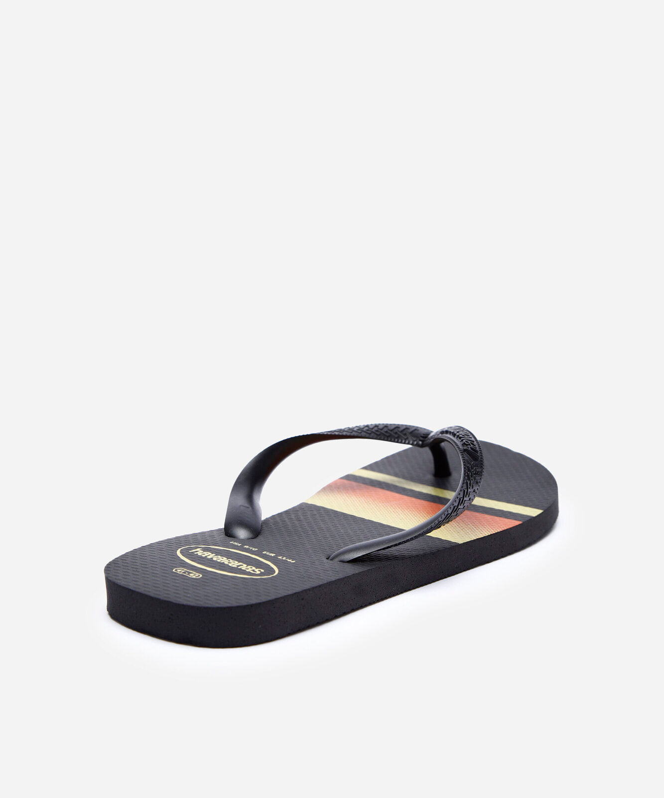 chinelo havaianas com listras preto