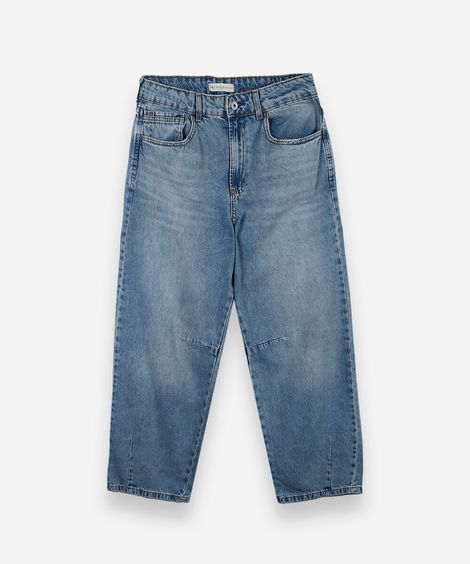 calça juvenil jeans loose azul