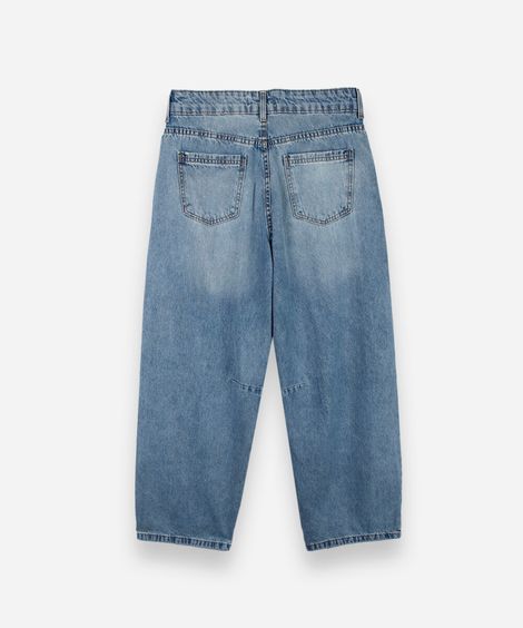 calça juvenil jeans loose azul
