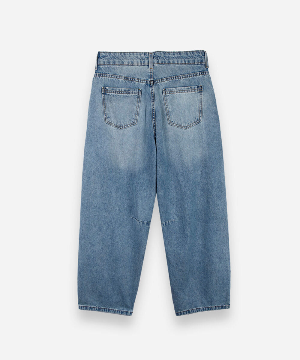 calça juvenil jeans loose azul