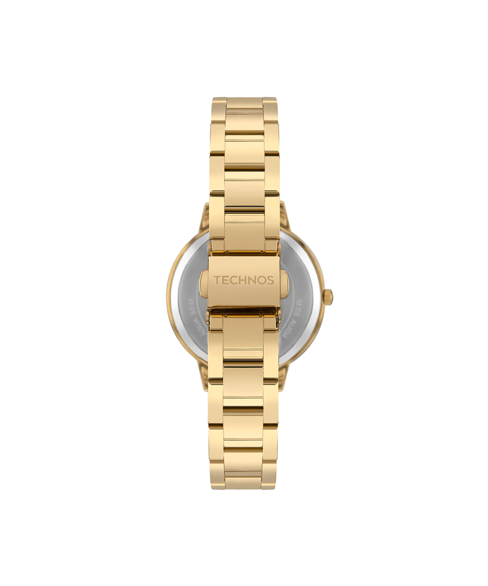 kit relógio feminino technos analógico 2035ndm k1x dourado
