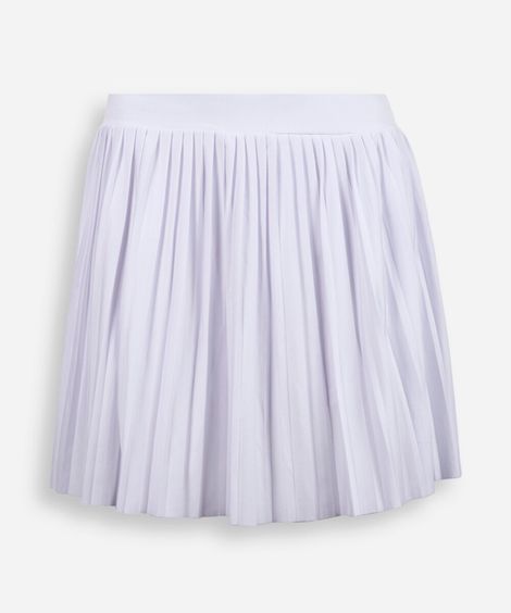 minissaia esportiva juvenil plissada  branca