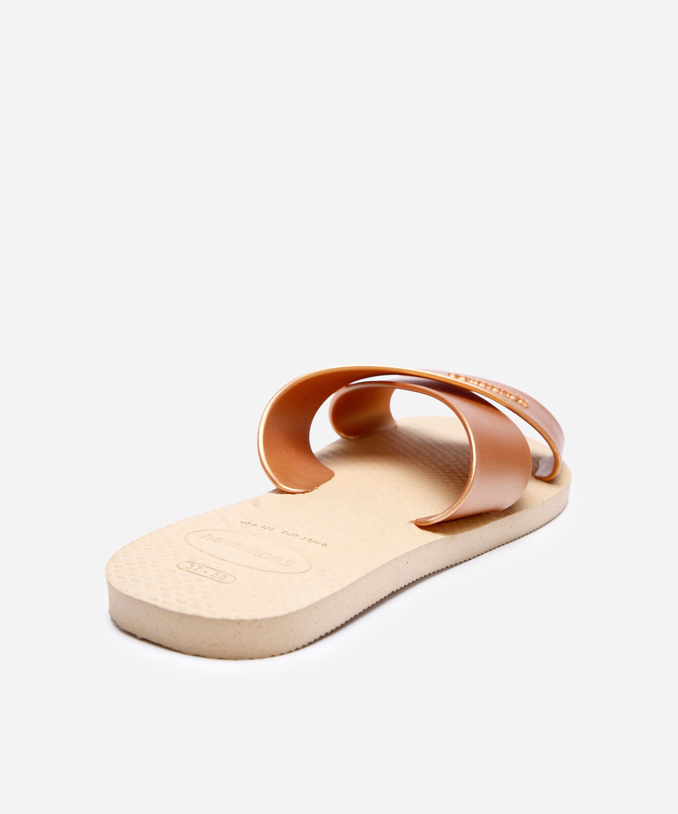 chinelo havaianas aqua tiras cruzadas dourado