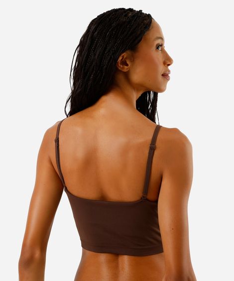 top de pijama feminino avulso sem costura marrom