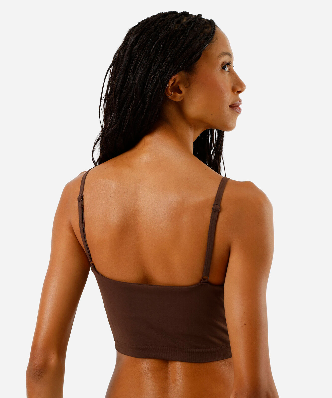 top de pijama feminino avulso sem costura marrom