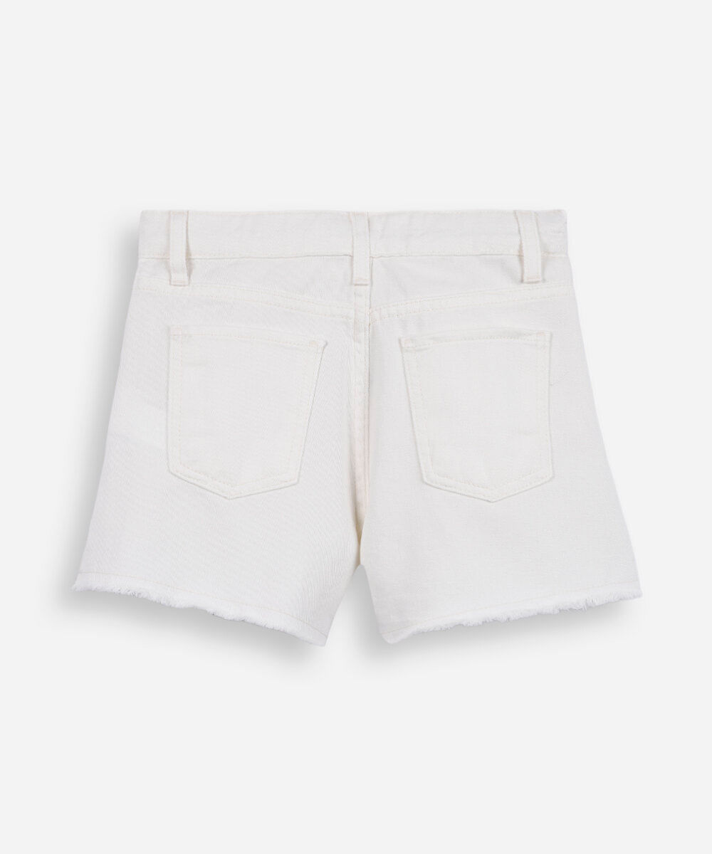 short mom infantil bordado de coração off white