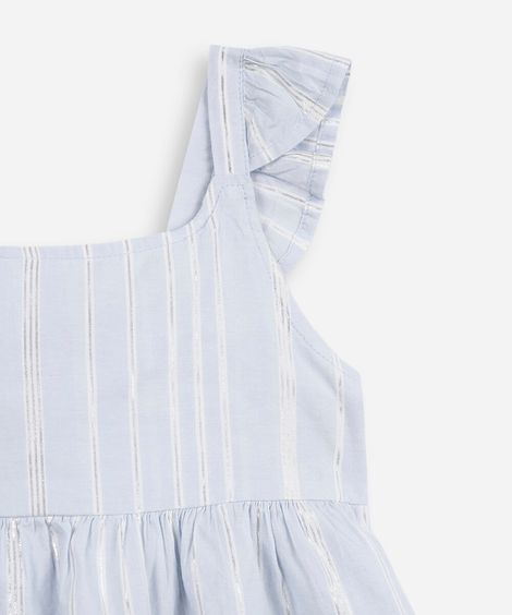 conjunto infantil curto listrado azul