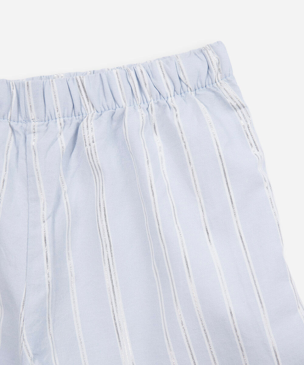 conjunto infantil curto listrado azul