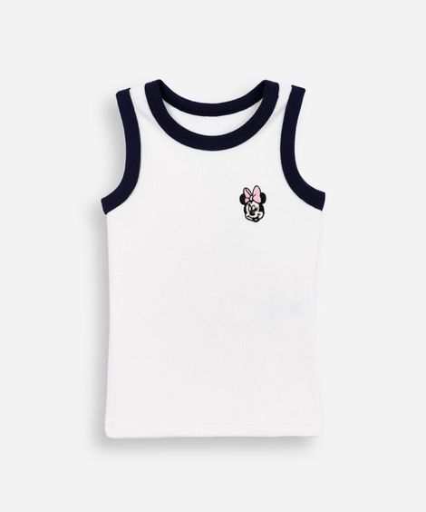 regata infantil bordada minnie off white