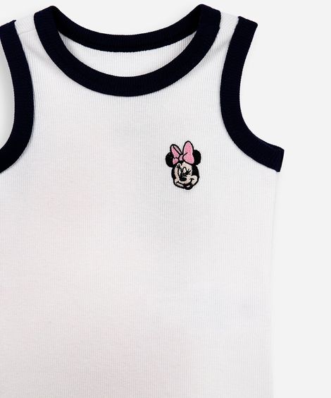 regata infantil bordada minnie off white
