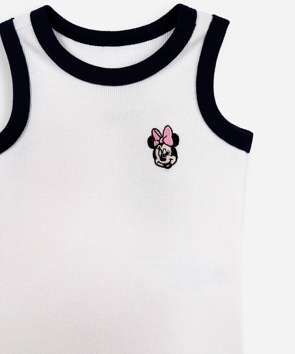 regata infantil bordada minnie off white