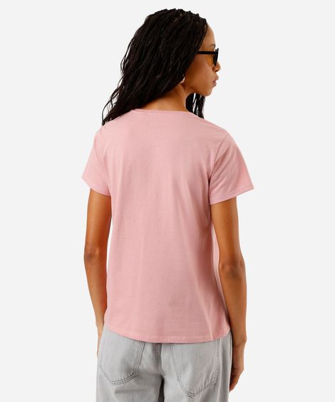 camiseta feminina de algodão hello kitty rosa