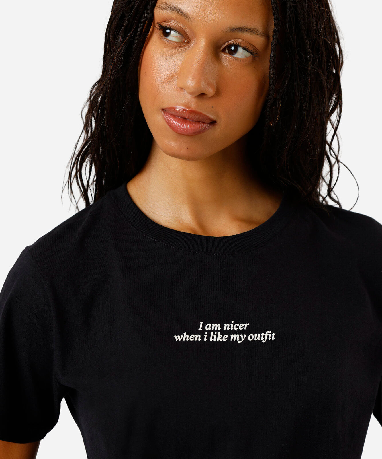 camiseta feminina de algodão estampada preta