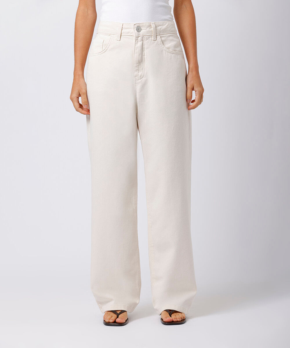 calça copenhagen petit feminina de sarja mindset off white