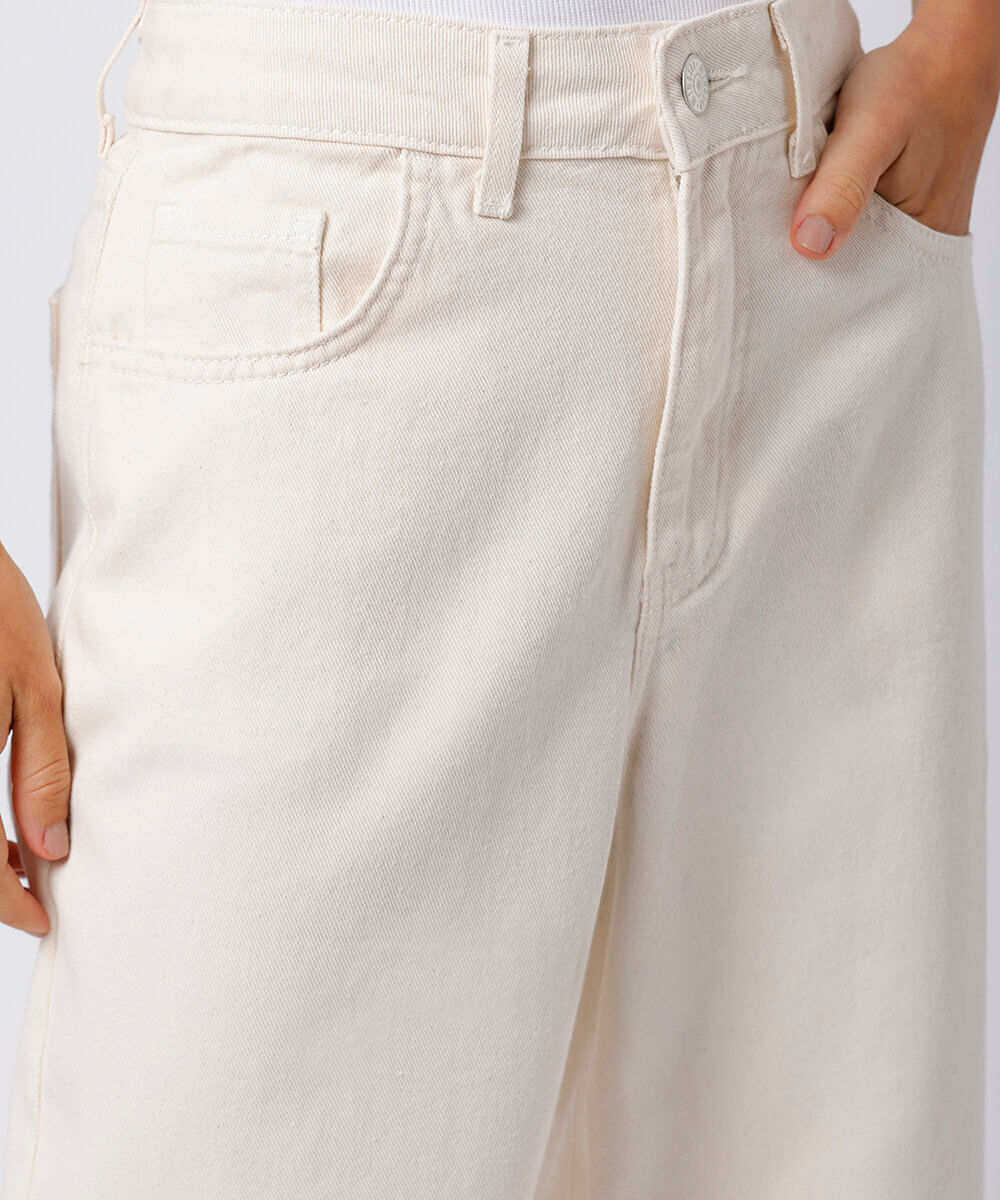 calça copenhagen petit feminina de sarja mindset off white