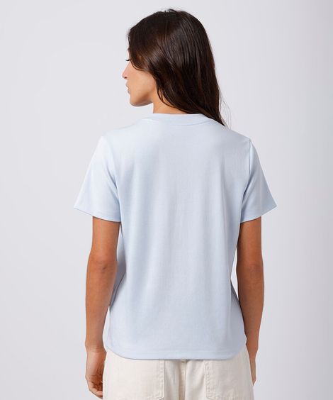 camiseta feminina de algodão peruano slim mindset azul