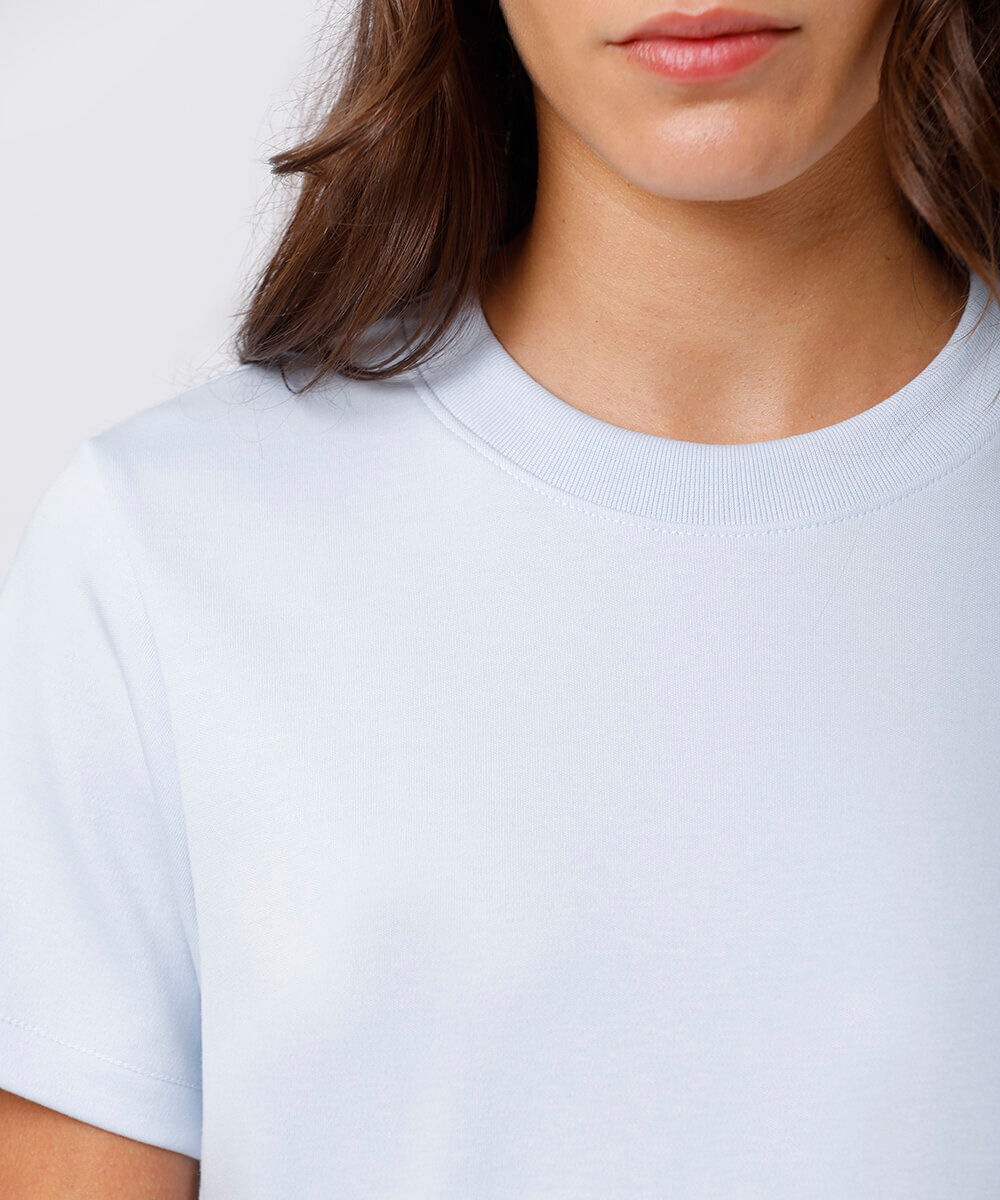 camiseta feminina de algodão peruano slim mindset azul