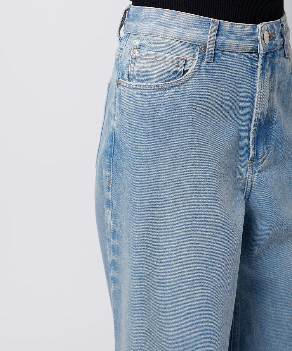 calça reta feminina jeans mindset azul