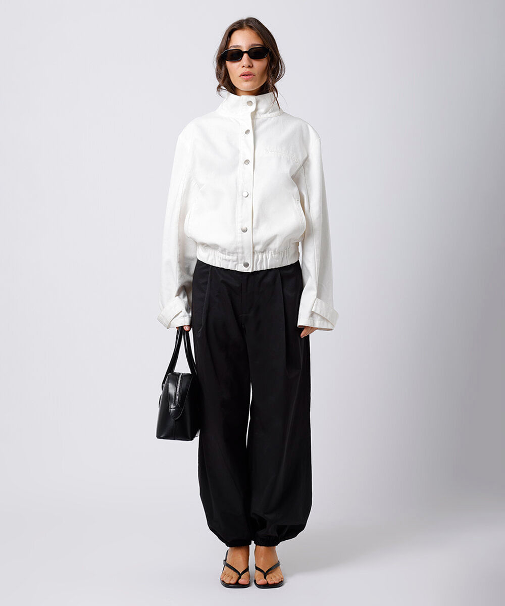 jaqueta feminina de sarja mindset off white