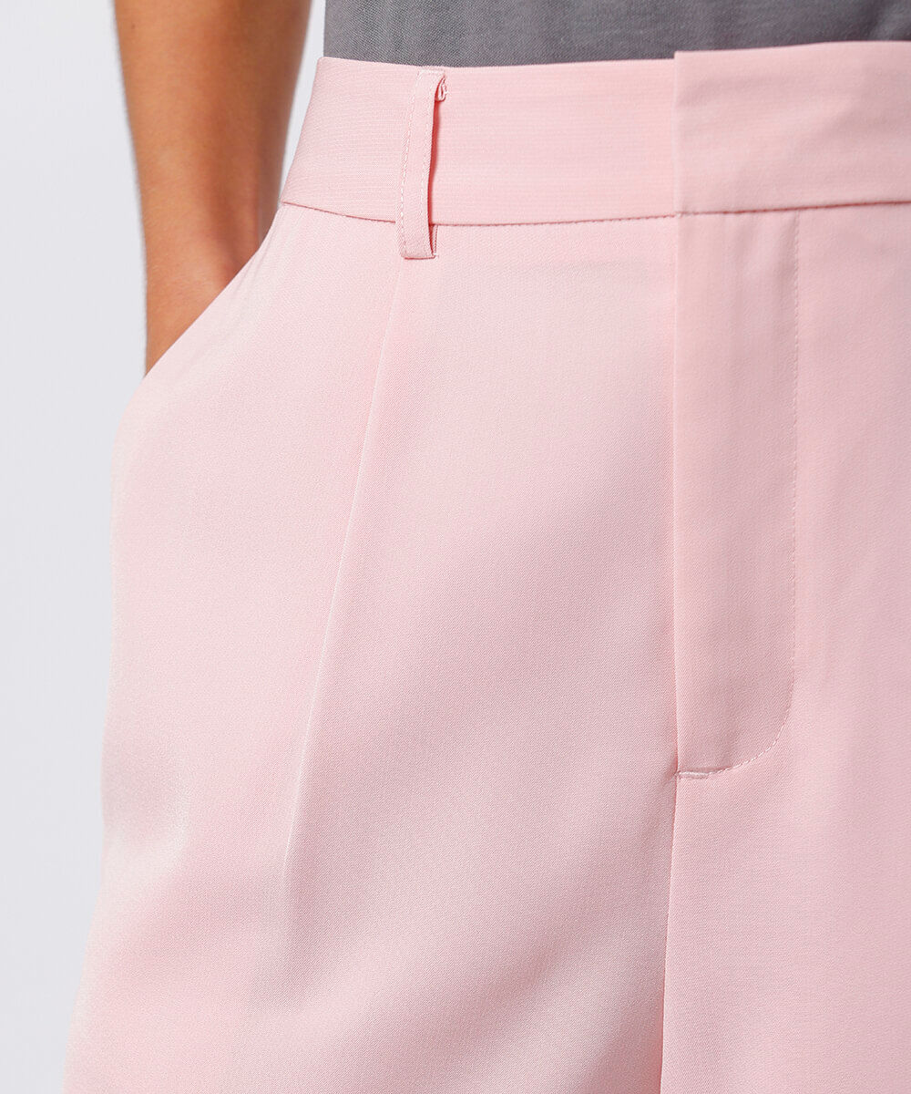 calça de alfaiataria feminina com pregas mindset rosa