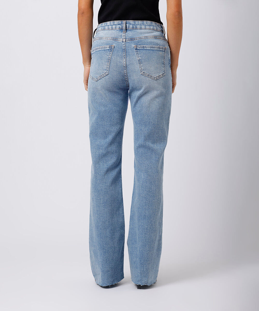 calça flare feminina jeans mindset azul